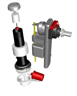 Set "CLARAPLUS" : Mechanism 3/6 Litres + Fill valve Claraclip / 6800.000