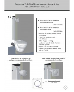 Direct push-button (bulkhead from 65 to 140 mm)/Concealed cistern "TUBCHASS"/ 2505.000