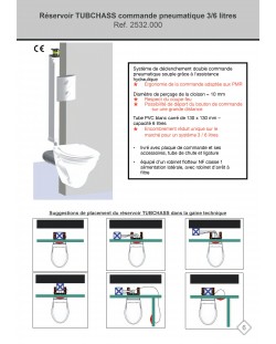 Double pneumatic command 3/6 litres/Concealed cistern "TUBCHASS"/ 2532.000